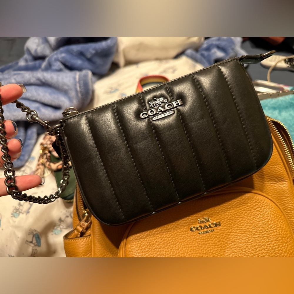 Coach Nolita 19 Wristlet with Chain & Linear Quilting
